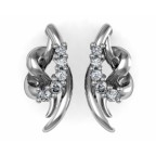 Серьги - пусеты Петли с дорожкой камней Os 1775