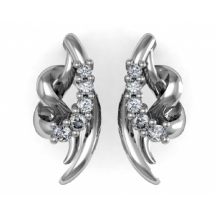 Серьги - пусеты Петли с дорожкой камней Os 1775