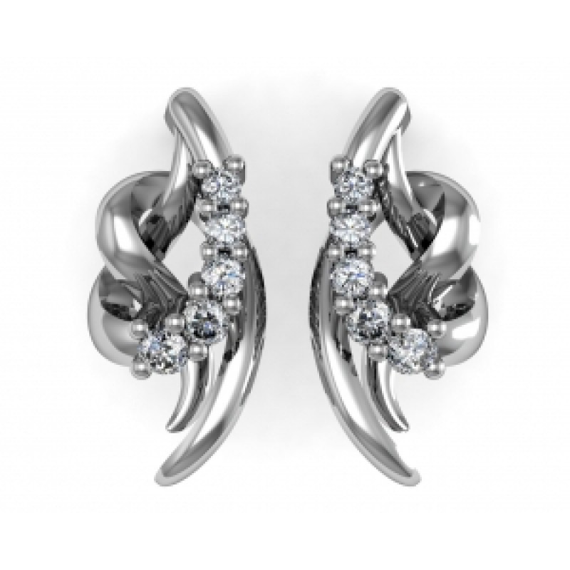 Серьги - пусеты Петли с дорожкой камней Os 1775