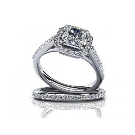 Кольцо двойное с крупным камнем в обрамлении мелких камней Os 2691