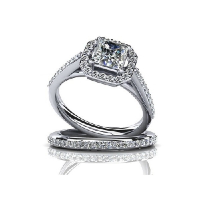 Кольцо двойное с крупным камнем в обрамлении мелких камней Os 2691