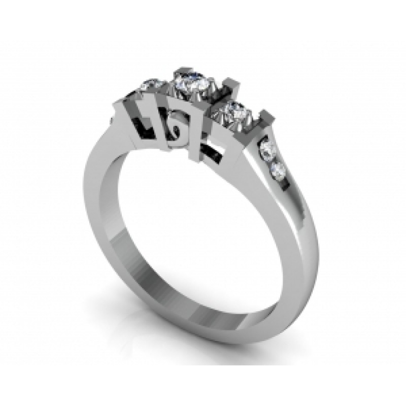 Кольцо с дорожкой камней Os 2635