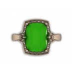 Кольцо с крупным камнем в обрамлении мелких камней Os 7012