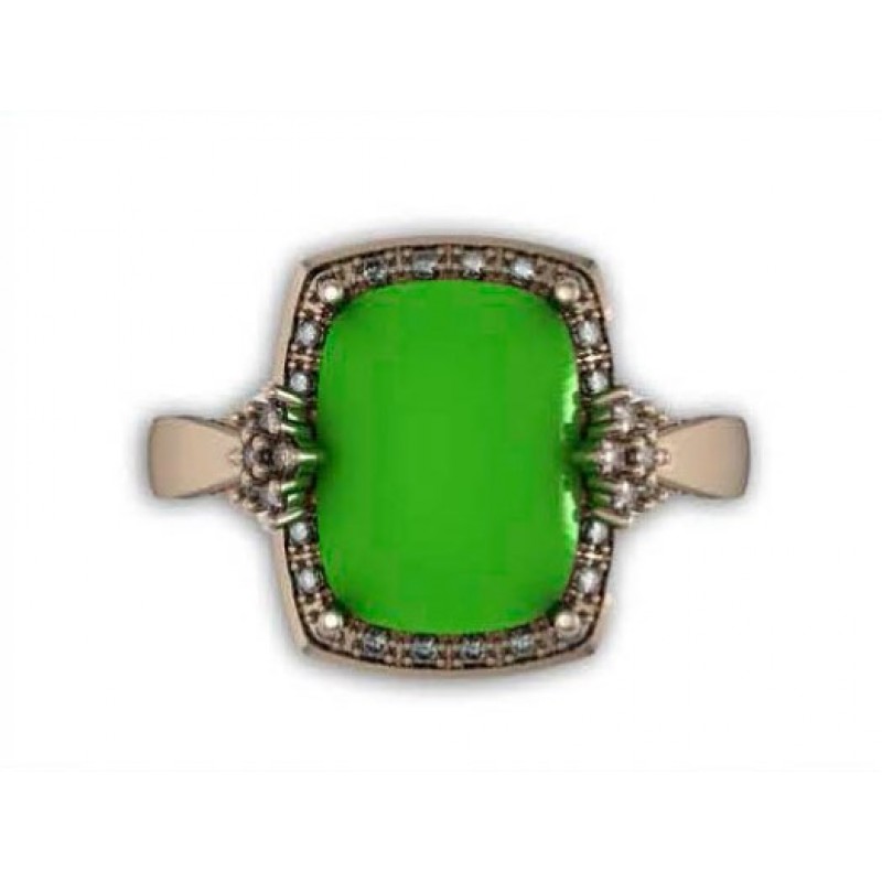 Кольцо с крупным камнем в обрамлении мелких камней Os 7012