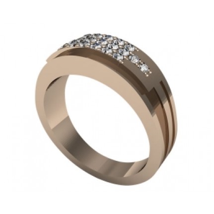 Кольцо с дорожками камней Os 3046