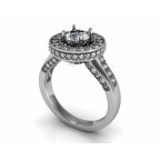 Кольцо с крупным камнем в обрамлении мелких камней Os 2597