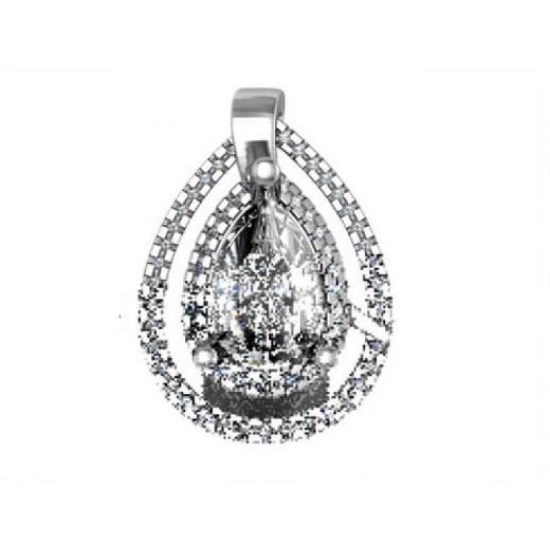Подвеска с крупным камнем и дорожками камней Os 1227