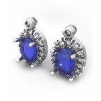 Серьги с крупным камнем в обрамлении мелких камней Os 4070