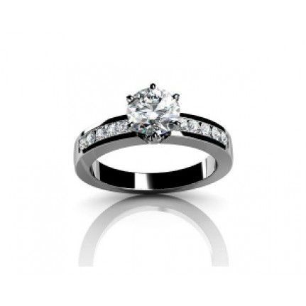 Кольцо с крупным камнем и дорожками камней Os 2577