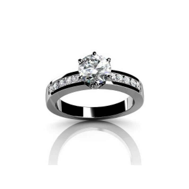 Кольцо с крупным камнем и дорожками камней Os 2577