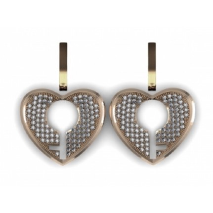 Серьги Замочек в виде сердца Os 4056