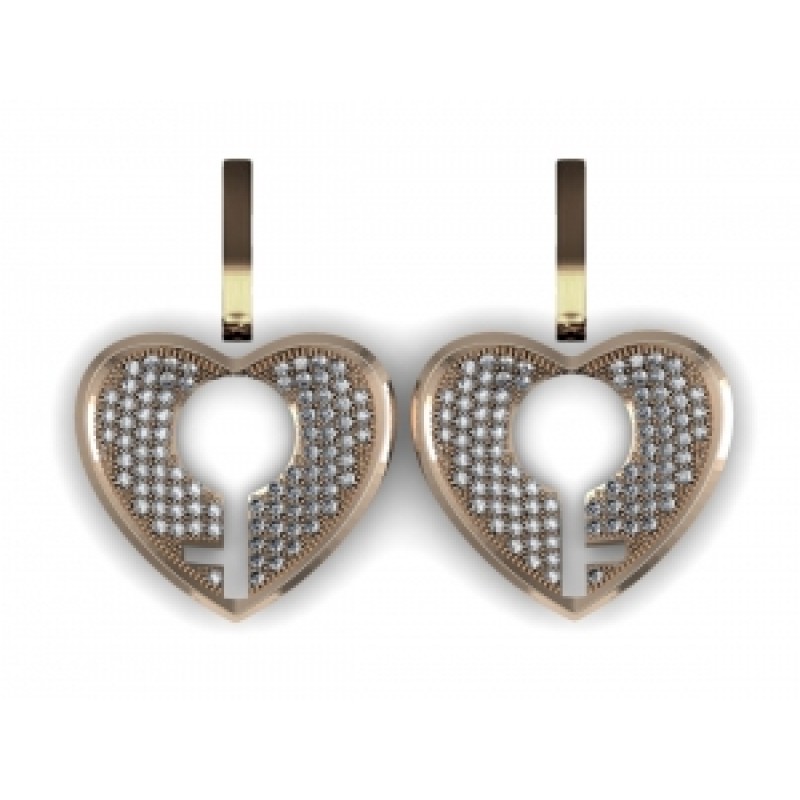 Серьги Замочек в виде сердца Os 4056