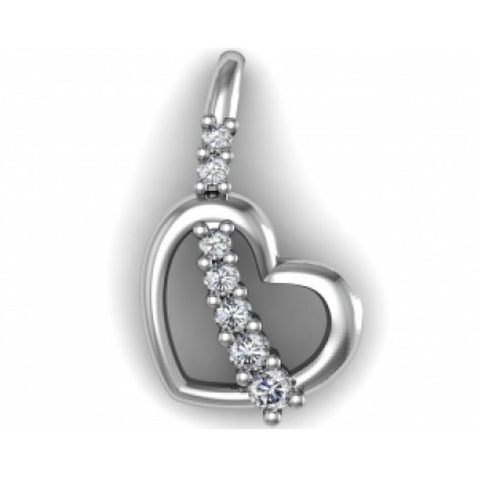 Подвеска Сердце с дорожкой камней Os 1767