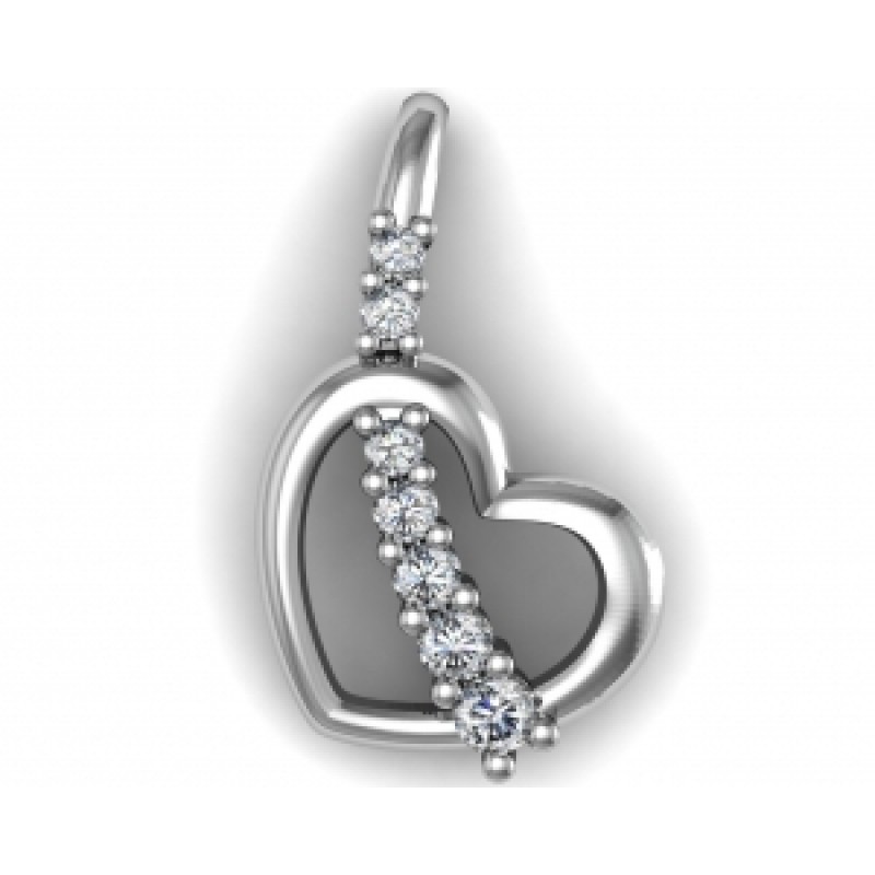 Подвеска Сердце с дорожкой камней Os 1767