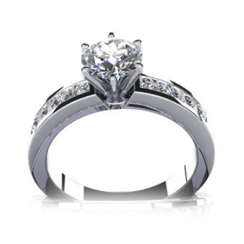 Кольцо с крупным камнем и дорожками камней Os 2690