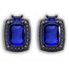 Серьги с крупным камнем в обрамлении мелких камней Os 4018