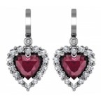Серьги Сердце с крупным камнем Os 1595