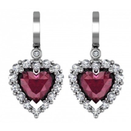Серьги Сердце с крупным камнем Os 1595