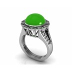 Кольцо с крупным камнем в обрамлении мелких камней Os 7085