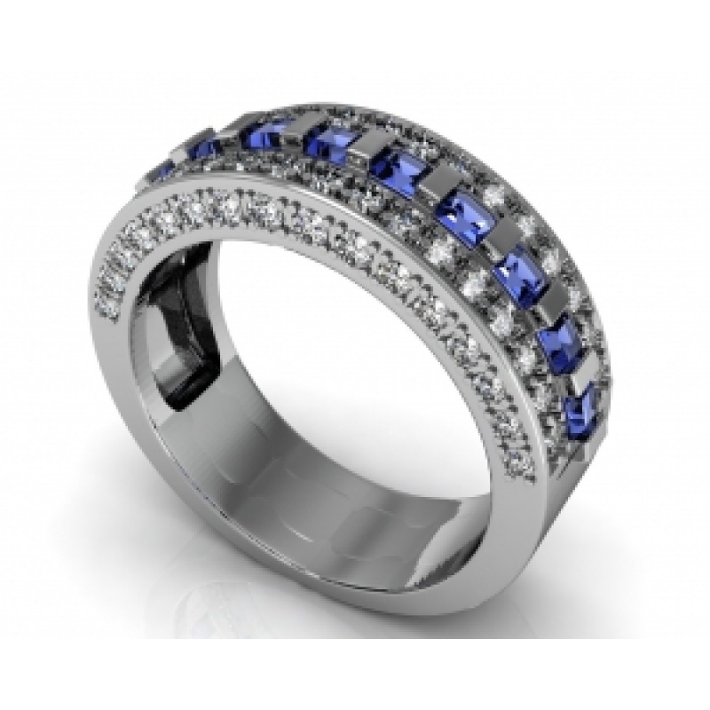 Кольцо с дорожками камней Os 2042