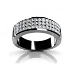 Обручальное кольцо с тремя дорожками камней Os 2159