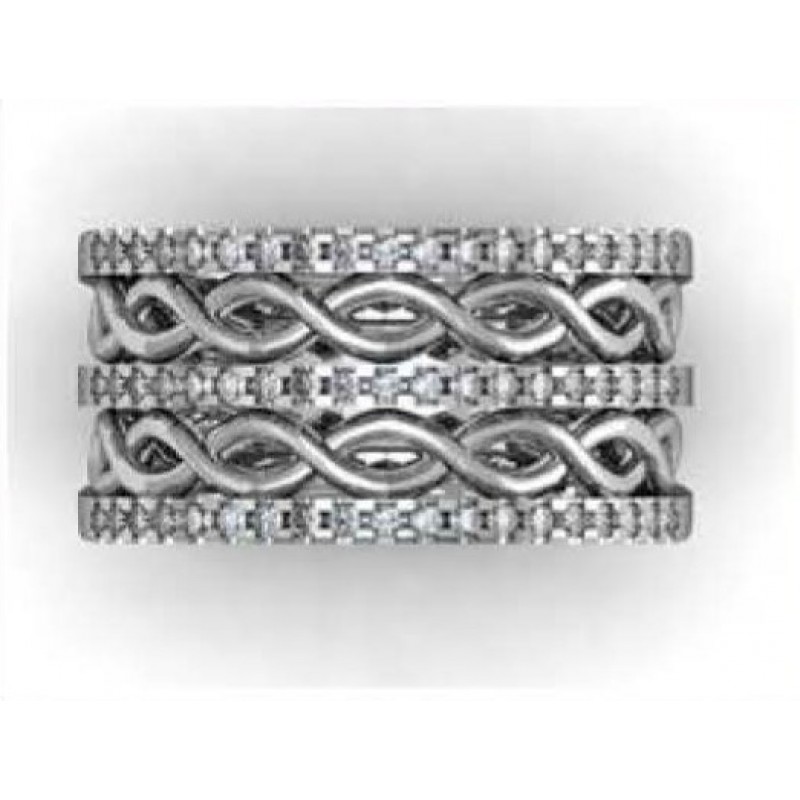 Кольцо с дорожками камней Os 2032