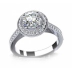 Кольцо с крупным камнем в обрамлении мелких камней Os 2695