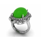 Кольцо с крупным камнем в обрамлении мелких камней Os 7149