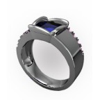 Кольцо с крупным камнем и дорожками камней Os 3084