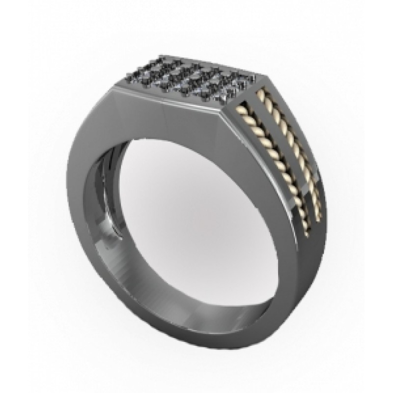 Кольцо с дорожками камней Os 3083