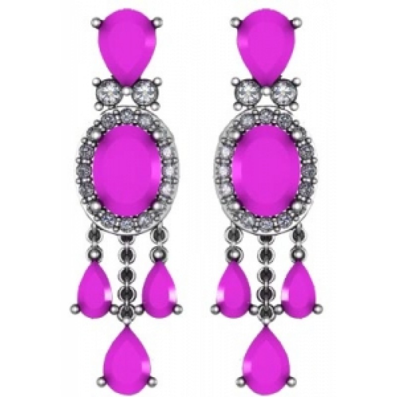 Серьги висячие с крупными камнями Os 1685