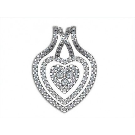 Подвеска Сердце с дорожками камней Os 1137