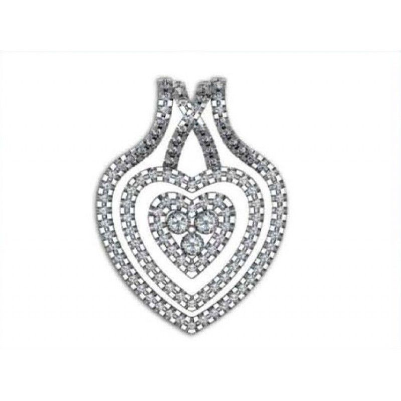 Подвеска Сердце с дорожками камней Os 1137