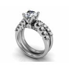 Кольцо с крупным камнем и дорожками камней Os 2515