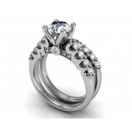 Кольцо с крупным камнем и дорожками камней Os 2515