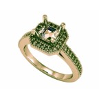 Кольцо с крупным камнем в обрамлении мелких камней Os 2548