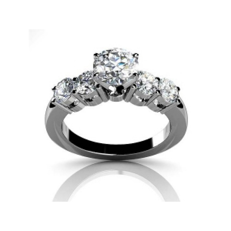 Кольцо с крупным камнем и дорожками камней Os 2572