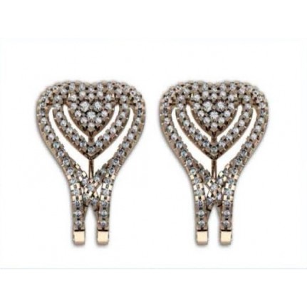 Серьги Сердце с дорожками камней Os 1135