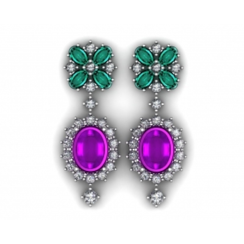 Серьги с крупными камнями Os 4040