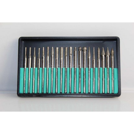 Боры алмазные, комплект 20 штук