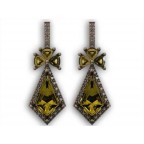 Серьги с крупным камнем в обрамлении мелких камней Os 4014