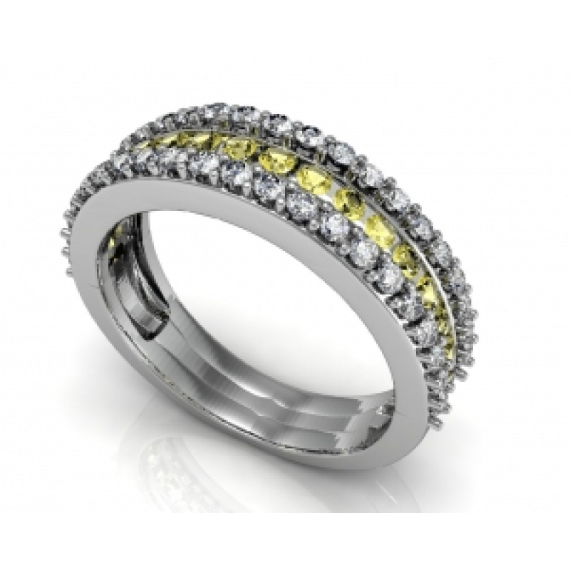 Кольцо с дорожками камней Os 2045