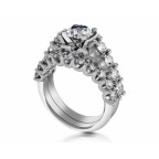 Кольцо с крупным камнем и дорожками камней Os 2520