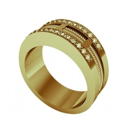 Кольцо с дорожками камней Os 2046