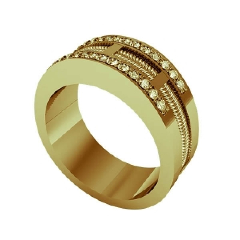 Кольцо с дорожками камней Os 2046