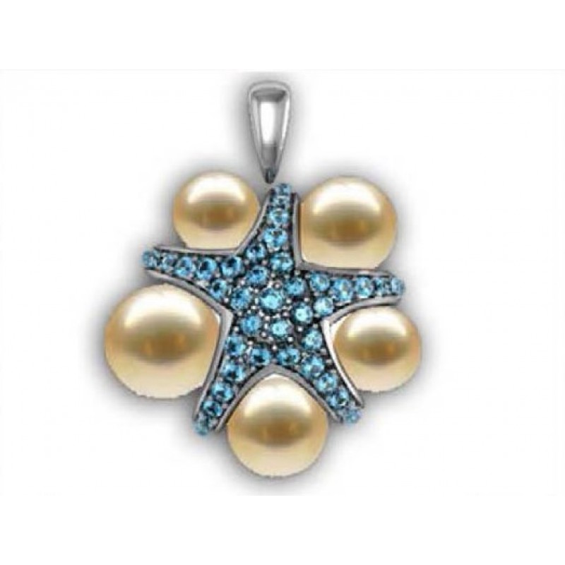 Подвеска Морская звезда с жемчугом Os 5114