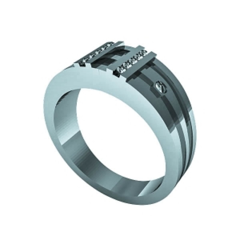 Кольцо с дорожками камней Os 3049