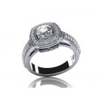 Кольцо с крупным камнем в обрамлении мелких камней Os 2561