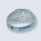 Кольцо сова с камнями 1327