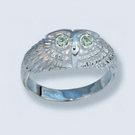 Кольцо сова с камнями 1327